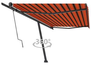 VidaXL Samostojeća automatska tenda 500x300 cm narančasto-smeđa