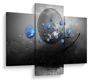 Slika plavih apstraktnih kugli (90x60 cm)