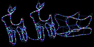 VidaXL Ukrasni božićni sobovi i sanjke vanjski s 576 LED žarulja