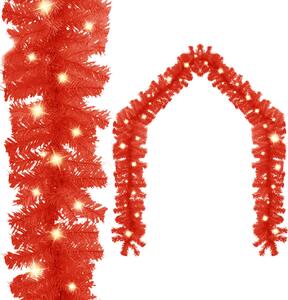 VidaXL Božićna girlanda s LED svjetlima 5 m crvena