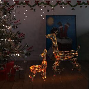 VidaXL Akrilna ukrasna božićna obitelj sobova 160 LED šarena
