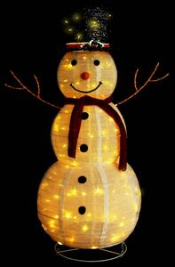 VidaXL Ukrasna božićna figura snjegovića LED luksuzna tkanina 120 cm