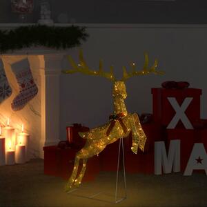 VidaXL Ukrasni leteći božićni sobovi 120 LED zlatni topli bijeli