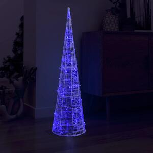 VidaXL Akrilni ukrasni stožac s LED svjetlima plavi 120 cm