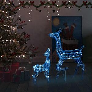 VidaXL Akrilna ukrasna božićna obitelj sobova 160 LED plava