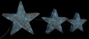 VidaXL Ukrasne božićne zvijezde 3 kom srebrne mrežaste LED