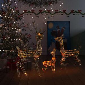 VidaXL Akrilna ukrasna božićna obitelj sobova 300 LED šarena