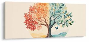 Slika – Dvostruko drvo s leptirima (120x50 cm)
