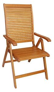 Sunfun Diana Sklopiva stolica s pozicijama (Prirodno smeđe boje, Eukaliptus, S podesivim naslonom za leđa)