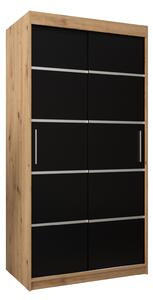 Zondo.hr Ormar za garderobu 100 cm Verika 1 100 (hrast artisan + crna). Akcija -19%. 1063671