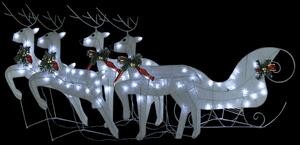 VidaXL Ukrasni božićni sobovi i sanjke 100 LED žarulja vanjski bijeli