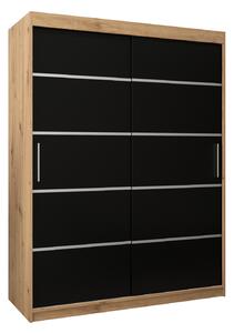 Zondo.hr Ormar za garderobu 150 cm Verika 1 150 (hrast artisan + crna). Akcija -17%. 1063699