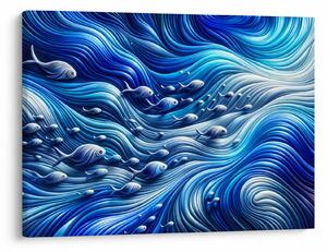 Slika – Ribe u valovima (70x50 cm)