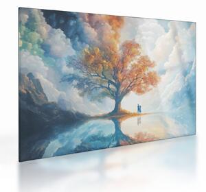 Staklena slika – Drvo života i ljubavi (70x50 cm)