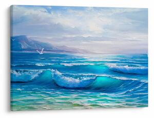 Slika - Ulje na platnu mora s galebovima (70x50 cm)