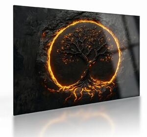 Staklena slika – Drvo života u lavi II. (70x50 cm)