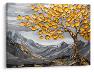 Slika – Drvo sa zlatnim lišćem (70x50 cm)