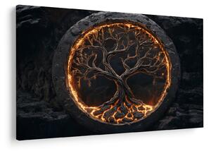 Slika – Drvo života u lavi I. (90x60 cm)