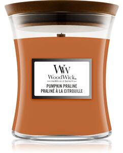 Woodwick Pumpkin Praline mirisna svijeća s drvenim fitiljem 275 g