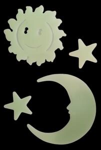 Fluorescentne naljepnice - Naljepnice sunce i mjesec