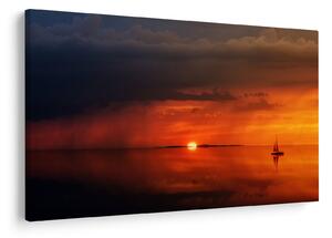 Slika zalaska sunca s jedrilicom (90x60 cm)