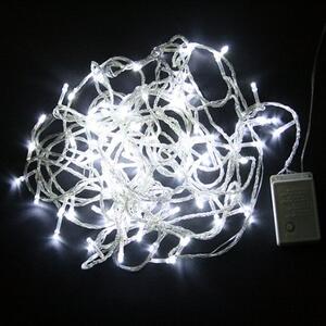 LED žaruljice bijele i šarene, prozirna žica, 100 komada - LED lampice za bor - Bijela