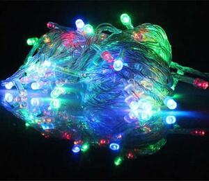 LED žaruljice bijele i šarene, prozirna žica, 100 komada - LED lampice za bor - Bijela
