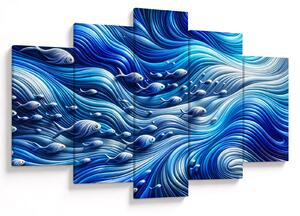 Slika – Ribe u valovima (150x105 cm)