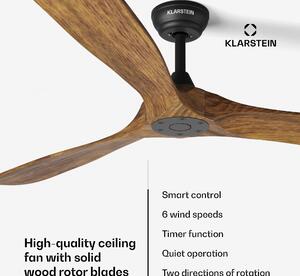 Klarstein Pametni stropni ventilator Bahama Breeze | lopatice rotora od punog drva | daljinski upravljač + upravljanje pomoću aplikacije