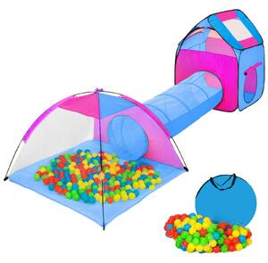 Dječji šator za igru s tunelom i 200 lopticaOtroški igralni šotor s tunelom in 200 žogicami