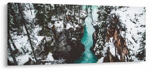 Slika - planinska rijeka zimi (120x50 cm)
