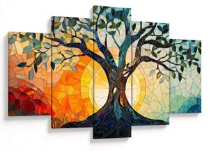 Slika – Mozaik – sunce i drvo I. (150x105 cm)