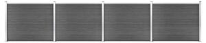 VidaXL Set panela za ogradu WPC 699 x 146 cm crni