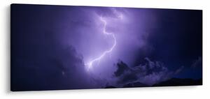 Slika - ljubičasto nebo i munja (120x50 cm)