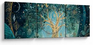 Slika – Drvo života u svemiru (sa satom) (90x30 cm)