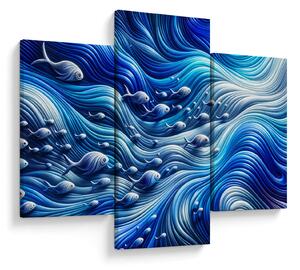 Slika – Ribe u valovima (90x60 cm)