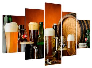 Slika bačve i čaša s pivom (150x105 cm)