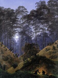 Reprodukcija The Forest under Moonlight (Vintage Fantasy Landscape) - Casper David Friedrich