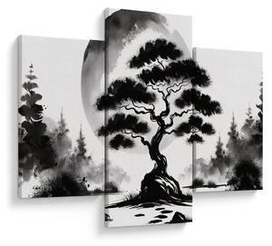 Slika – Crno-bijeli bonsai (90x60 cm)