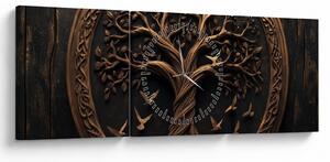 Slika – Drveno drvo života (sa satom) (90x30 cm)