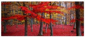 Slika - Rdeči gozd (120x50 cm)