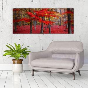 Slika - Rdeči gozd (120x50 cm)