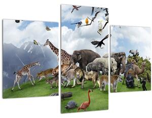 Slika - Živali na otoku (90x60 cm)