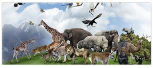 Slika - Živali na otoku (120x50 cm)