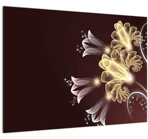 Staklena slika - Svetle rože (70x50 cm)