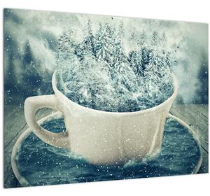 Slika - Zimski svet v skodelici (70x50 cm)