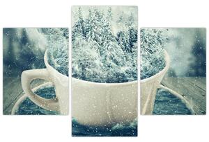 Slika - Zimski svet v skodelici (90x60 cm)