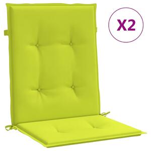 VidaXL Jastuci za vrtne stolice 2 kom svjetlozeleni 100x50x3cm tkanina