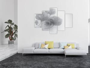 Slika rož v odtenkih sive (150x105 cm)