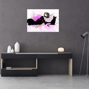 Slika - Ženska s črno mačko (70x50 cm)